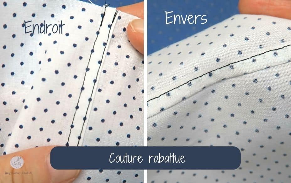 Couture rabattue sur tissu à motif