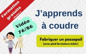 Tuto Fabriquer un passepoil avec pied pour fermeture éclair