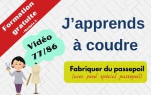 Tuto couture fabriquer du passepoil avec un pied special passepoil