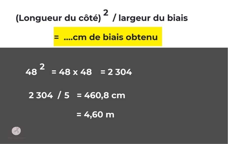 Calculer longueur du biais obtenu